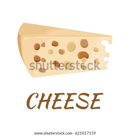 Cheese. Flat design. Vector illustration.