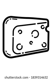 Icono plano del queso aislado en fondo blanco