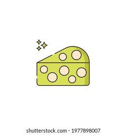 cheese Flat Icon Isolated On White Background
