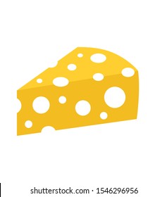 cheese flat icon pieces of cheese isolated on white vector