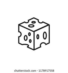 Cheese flat icon. Single high quality outline symbol of milk food for web design or mobile app. Thin line signs of cheese for design logo, visit card, etc.