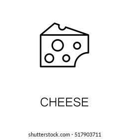 Cheese Flat Icon. Single High Quality Outline Symbol Of Milk Food For Web Design Or Mobile App. Thin Line Signs Of Cheese For Design Logo, Visit Card, Etc. 
