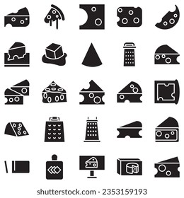 Cheese flat line icons set. Parmesan, mozzarella, yoghurt, dutch, ricotta, butter, blue chees piece vector illustration. Outline signs for dairy shop. Perfect pixels. Editable stroke.