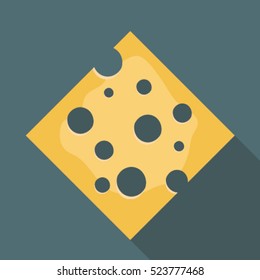 Cheese flat style realistic vector illustration.