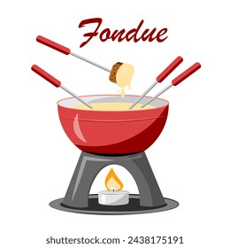 Cheese fondue on a white background