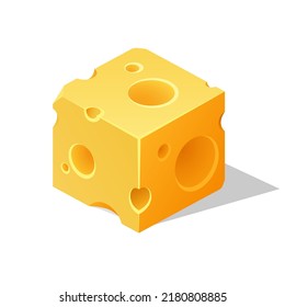 cheese food cheese holes vector illustration