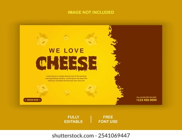 Cartaz de comida de queijo banner menu produto Vetor