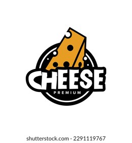 Cheese food product dairy milk vector logo design