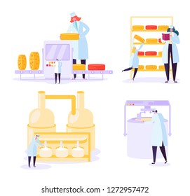 Cheese Food Production Industry Collection Commercial Stock Vector ...