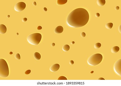 Cheese food seamless pattern. Realistic texture. Vector illustration