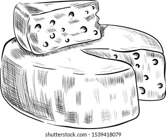 Cheese food vector isolated illustration on white background, Concept for print, web design, cards, logo, menu