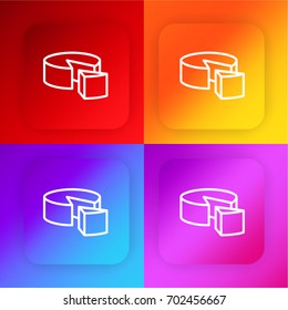 Cheese four color gradient app icon set