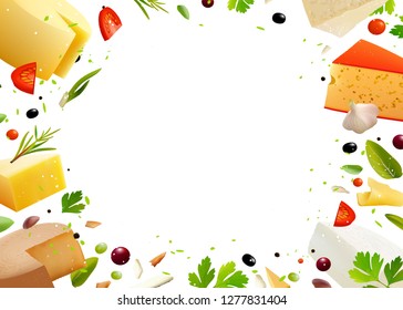 Cheese frame and ingredients