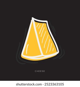 Cheese freehand drawing in Doodle style.