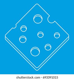 Cheese fresh block icon blue outline style isolated vector illustration. Thin line sign
