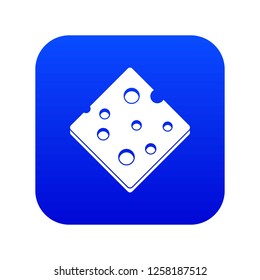Cheese fresh block icon digital blue for any design isolated on white vector illustration