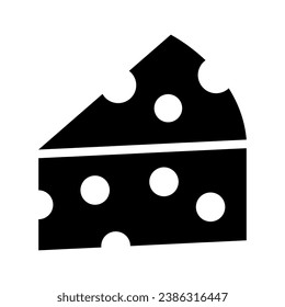 gráfico vectorial de ilustración de icono de glifo de queso. Ilustración de elemento simple gráfico vectorial, adecuado para aplicaciones, sitios web y presentaciones aisladas en fondo blanco