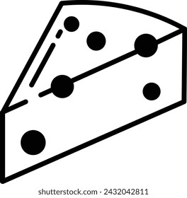 Cheese glyph and line vector illustration
