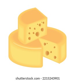 cheese gouda fresh realistic isolated icon