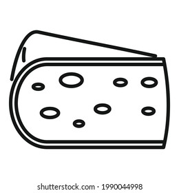 Cheese gouda icon. Outline Cheese gouda vector icon for web design isolated on white background