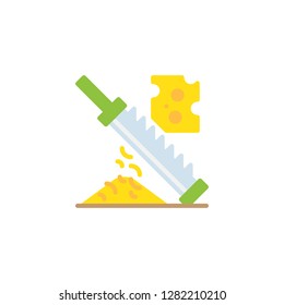 Cheese grater flat vector style icon. Cooking and kitchen icon  for websites, web design, mobile app.