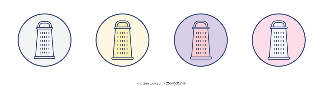 Cheese grater icon Thin line flat illustration