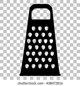 Cheese grater sign. Flat style black icon on transparent background.