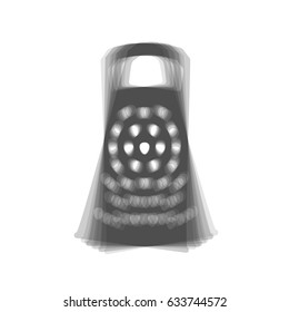 Cheese grater sign. Vector. Gray icon shaked at white background.