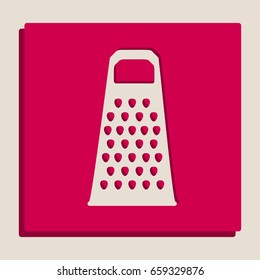 Cheese grater sign. Vector. Grayscale version of Popart-style icon.