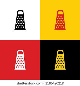 Cheese grater sign. Vector. Icons of german flag on corresponding colors as background.