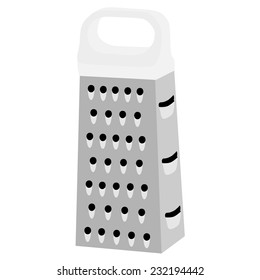 Cheese grater, white handle, grater isolated, grater vector