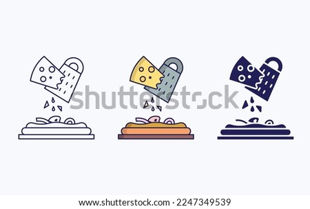 Cheese grating icon vector illustration