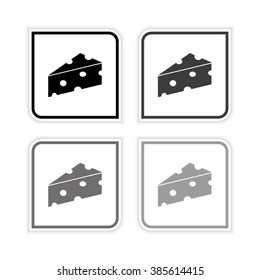 cheese  - grayscale vector icon