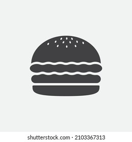 Käse-Hamburger-Vektorsymbol. Einfache, isolierte Mahlzeit Symbol Piktogramm.