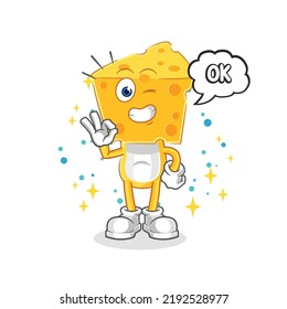 The Cheese Head Agree Mascot. Cartoon Vector