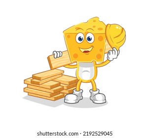 the cheese head builder vector. cartoon character