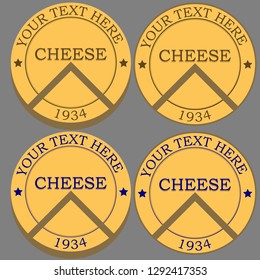 cheese head with cut piece of cheese logo set