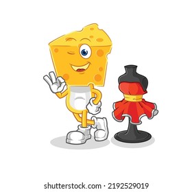 the cheese head fashion designer vector. cartoon character