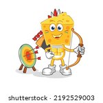 the cheese head native american tribe. cartoon mascot vector