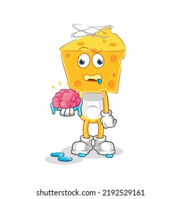 the cheese head no brain vector. cartoon character