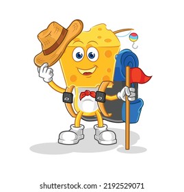 the cheese head scout vector. cartoon character