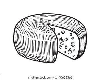 Cheese head. Vintage graphics for menu, labels, packaging design, restaurants and catering. Hand-drawn images