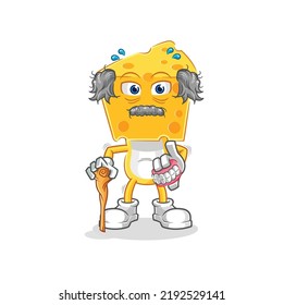 the cheese head white haired old man. character vector