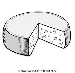Cheese head without small section, vector illustration