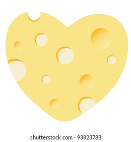 Cheese Heart Vector Illustration