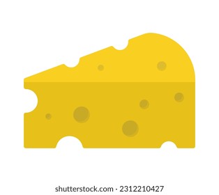 Cheese with holes colorful vector illustration.