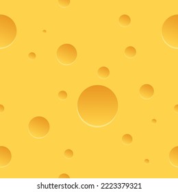 Cheese with holes. Seamless pattern illustration.