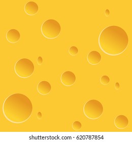 Cheese with holes seamless pattern, vector
