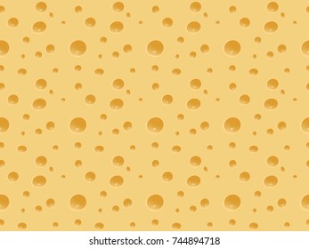 Cheese with holes. Seamless pattern. Vector illustration. Eps 10.
