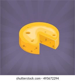 Cheese with holes in Shine style background
